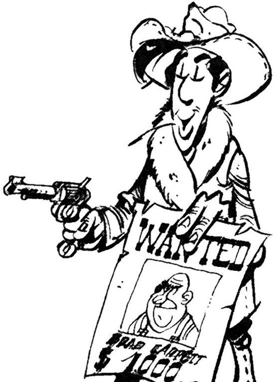 coloriage lucky luke et l avis de recherche